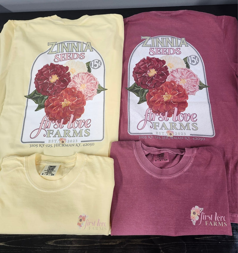 Zinnia Patch T-Shirt - Brick Red