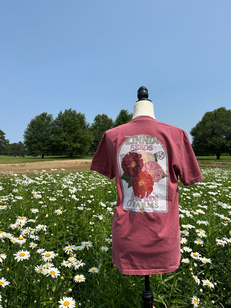 Zinnia Patch T-Shirt - Brick Red