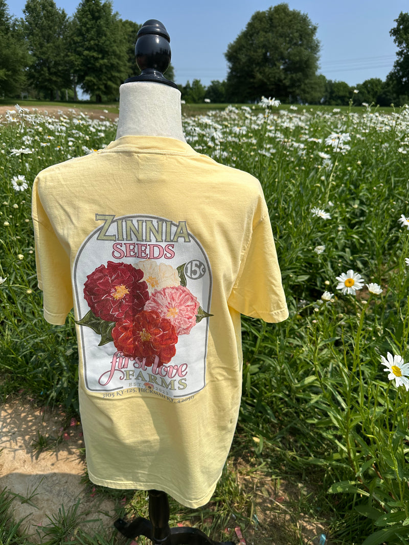 Zinnia Patch T-Shirt - Butter Yellow